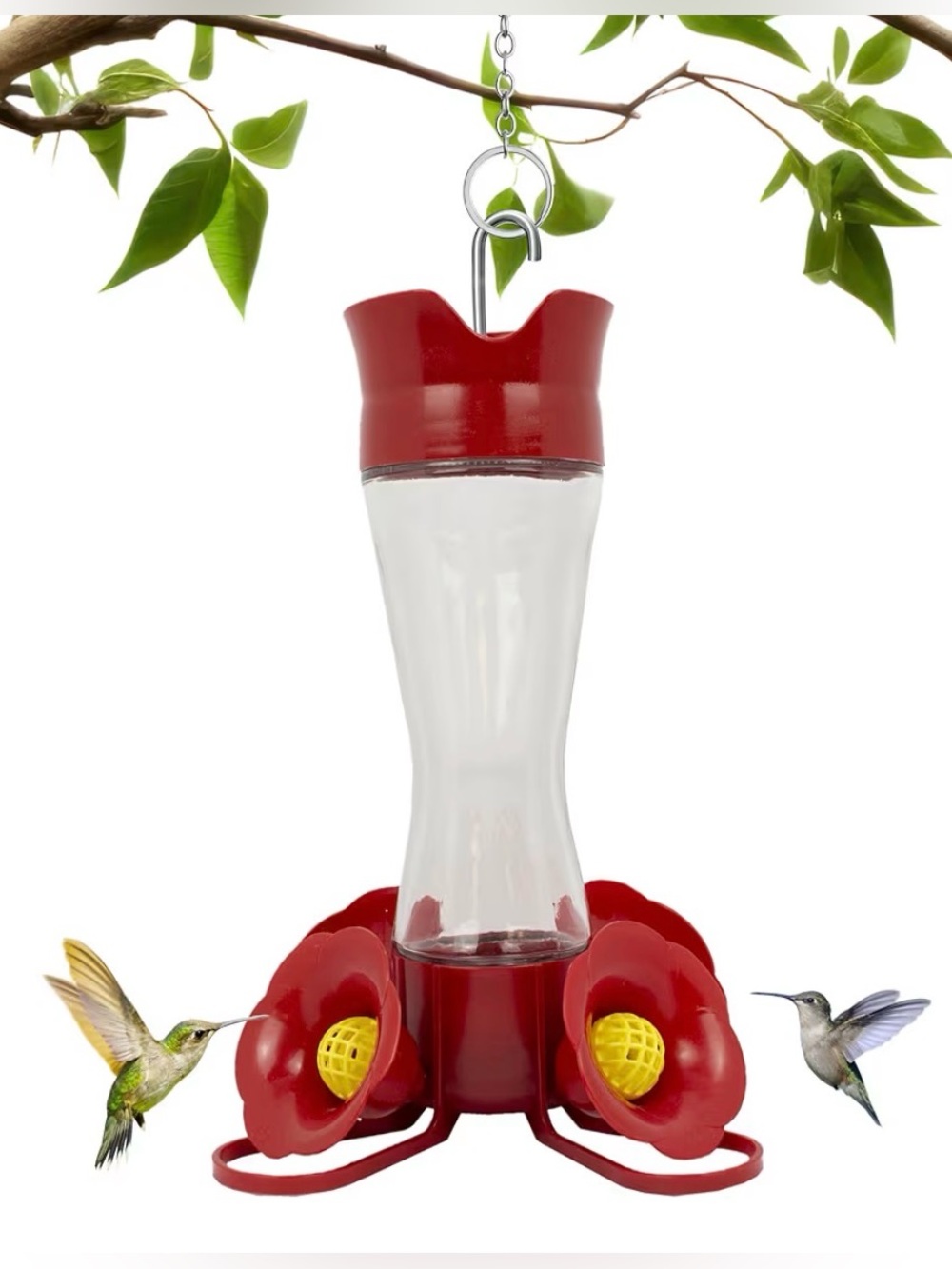 Hummingbird Feeder by Perky-Pet Elegant Pinch-Waist Glass - Clear Red ♥️ NWT